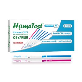 Тест для діагностики овуляції, 5 тест-смужок + 1 тест-смужка для діагностики вагітності