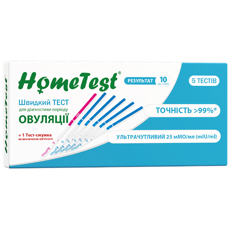 Test for ovulation diagnosis, 5 test strips + 1 test strip for pregnancy diagnosis